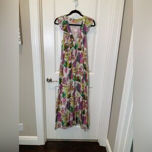 Oliphant Maxi dress NWT Ruffle Vneck Fauna